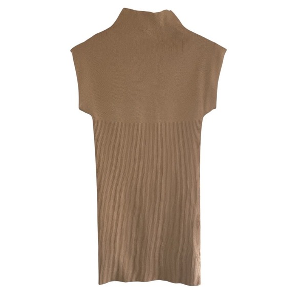 ANTHROPOLOGIE NWOT Tan‎ Knit Mock Neck Mini Dress, XS - Picture 6 of 10